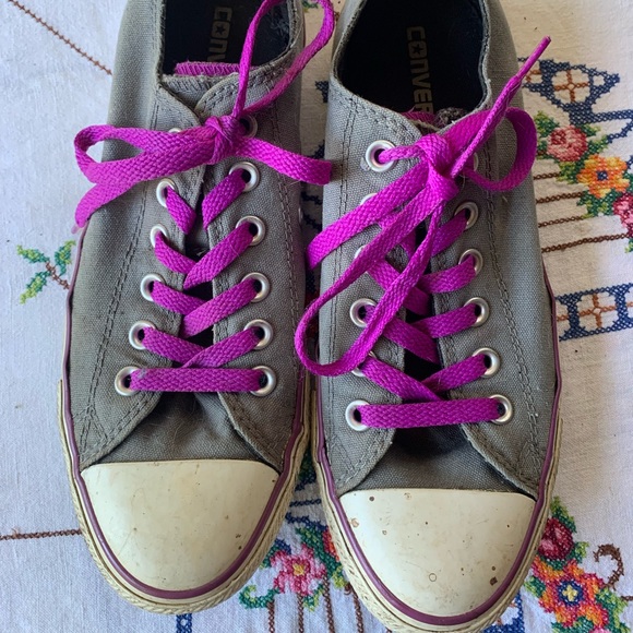 Converse Shoes - CONVERSE All Star Womens Size 9 Well Worn Grey and Purple